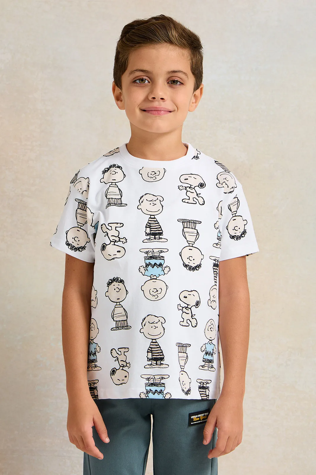 Boys White Printed Short sleeve T-shirt sold by Redtag
