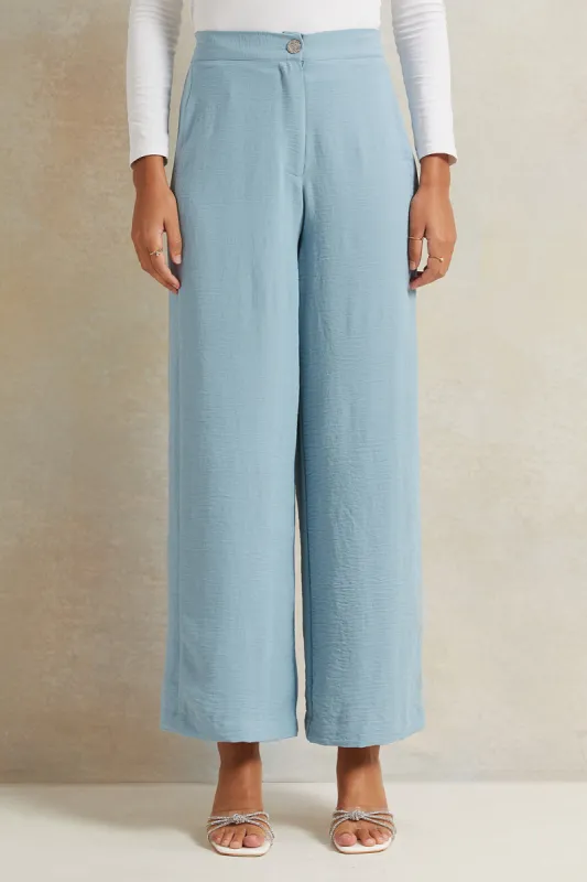 Women Blue Wide Leg Trouser sold by Redtag