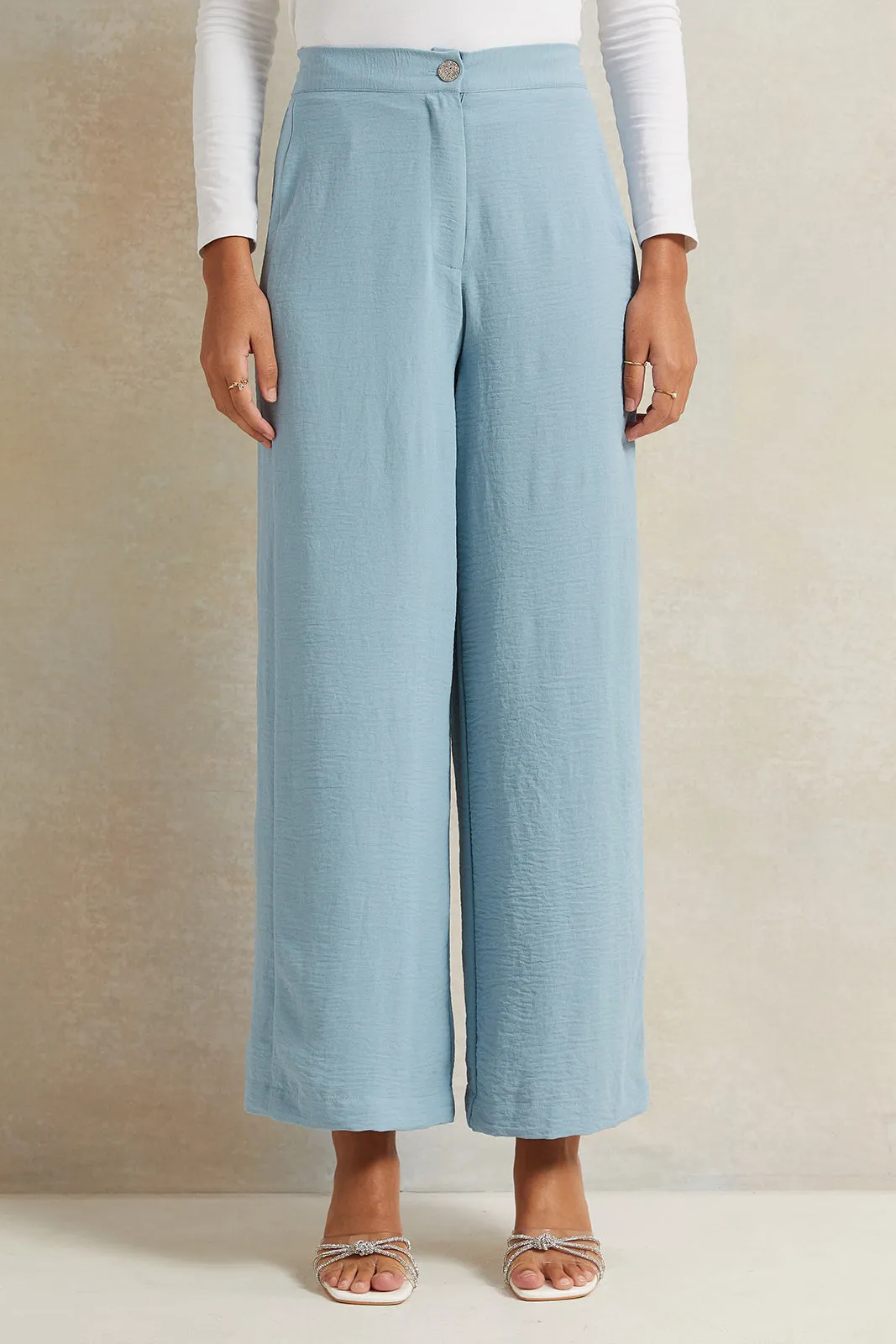 Women Blue Wide Leg Trouser sold by Redtag