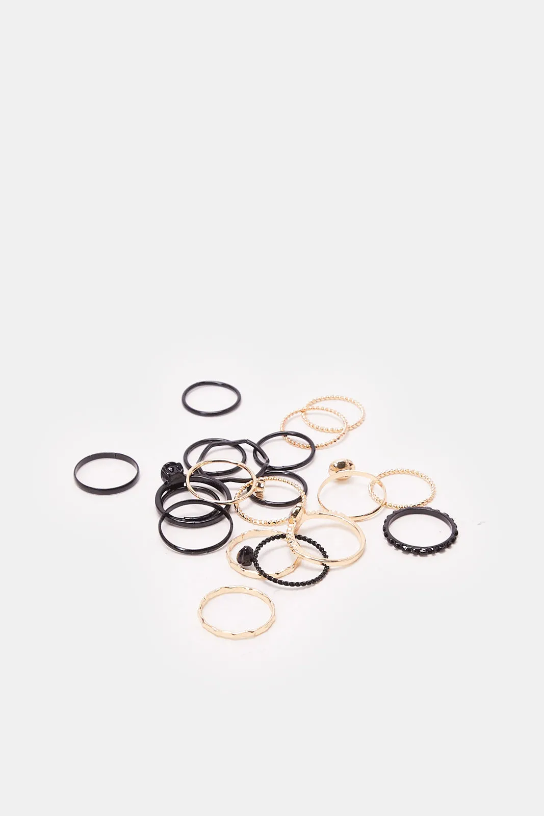 Women Gold And Black Embellished Ring Set (20 Piece) sold by Redtag product image thumbnail 3