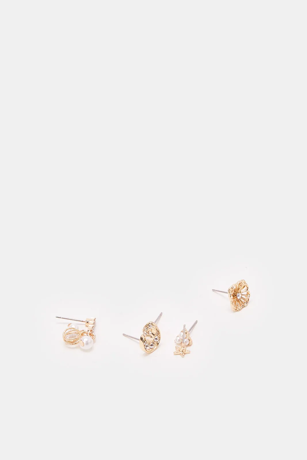 Women Gold Embellished Earrings Set (6 Piece) sold by Redtag product image thumbnail 2