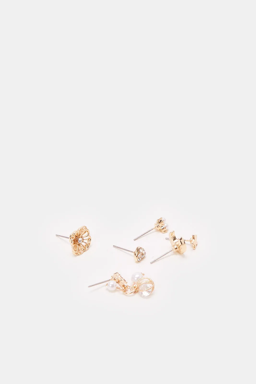 Women Gold Embellished Earrings Set (6 Piece) sold by Redtag product image thumbnail 3