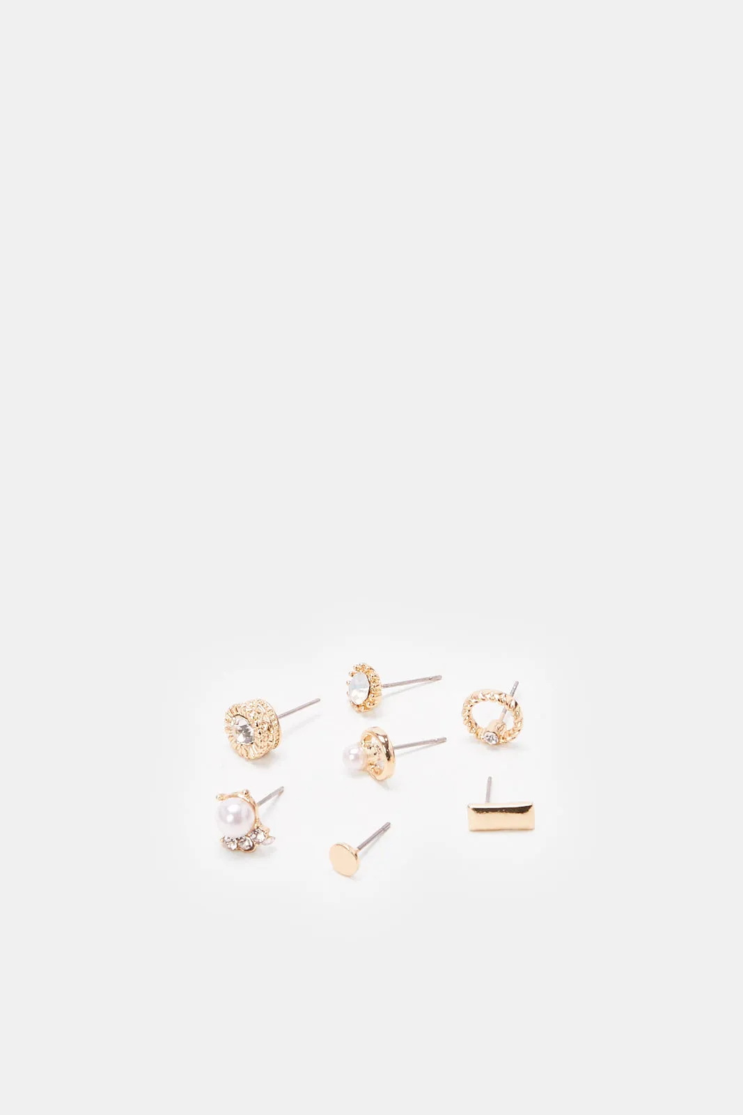 Women Gold Embellished Earrings Set (7 Piece) sold by Redtag