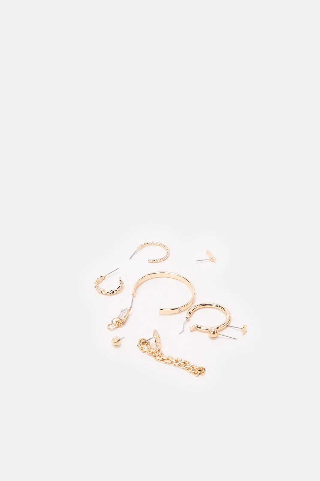 Women Gold Embellished Earrings Set (9 Piece) sold by Redtag product image thumbnail 3