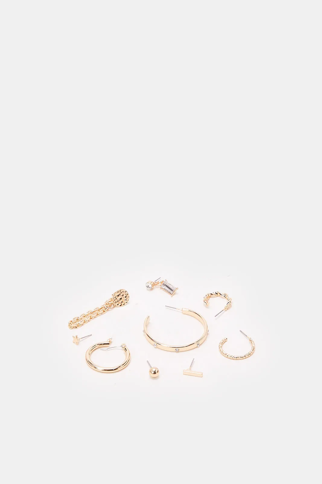 Women Gold Embellished Earrings Set (9 Piece) sold by Redtag