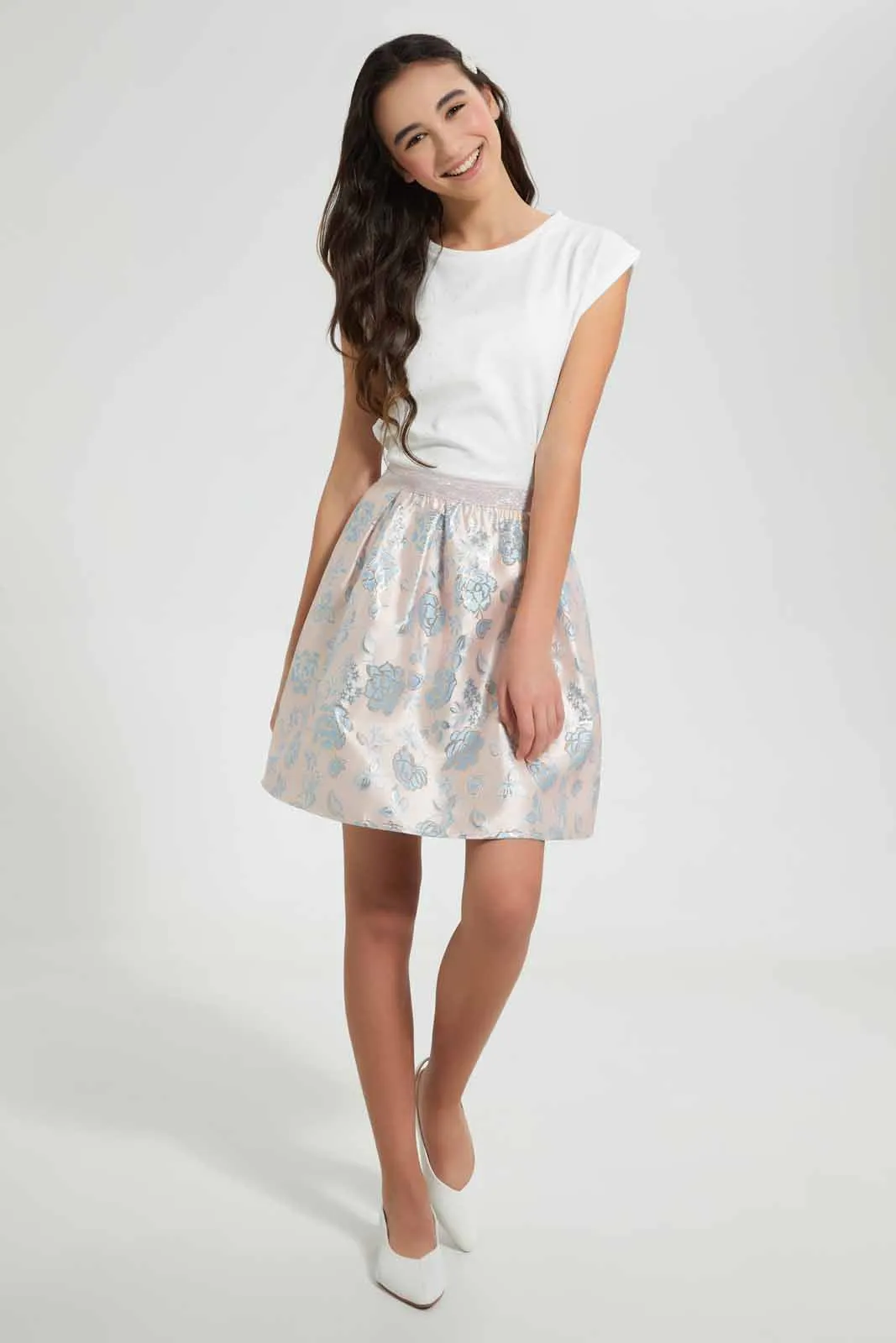 Pink Floral Skater Skirt sold by Redtag product image thumbnail 5