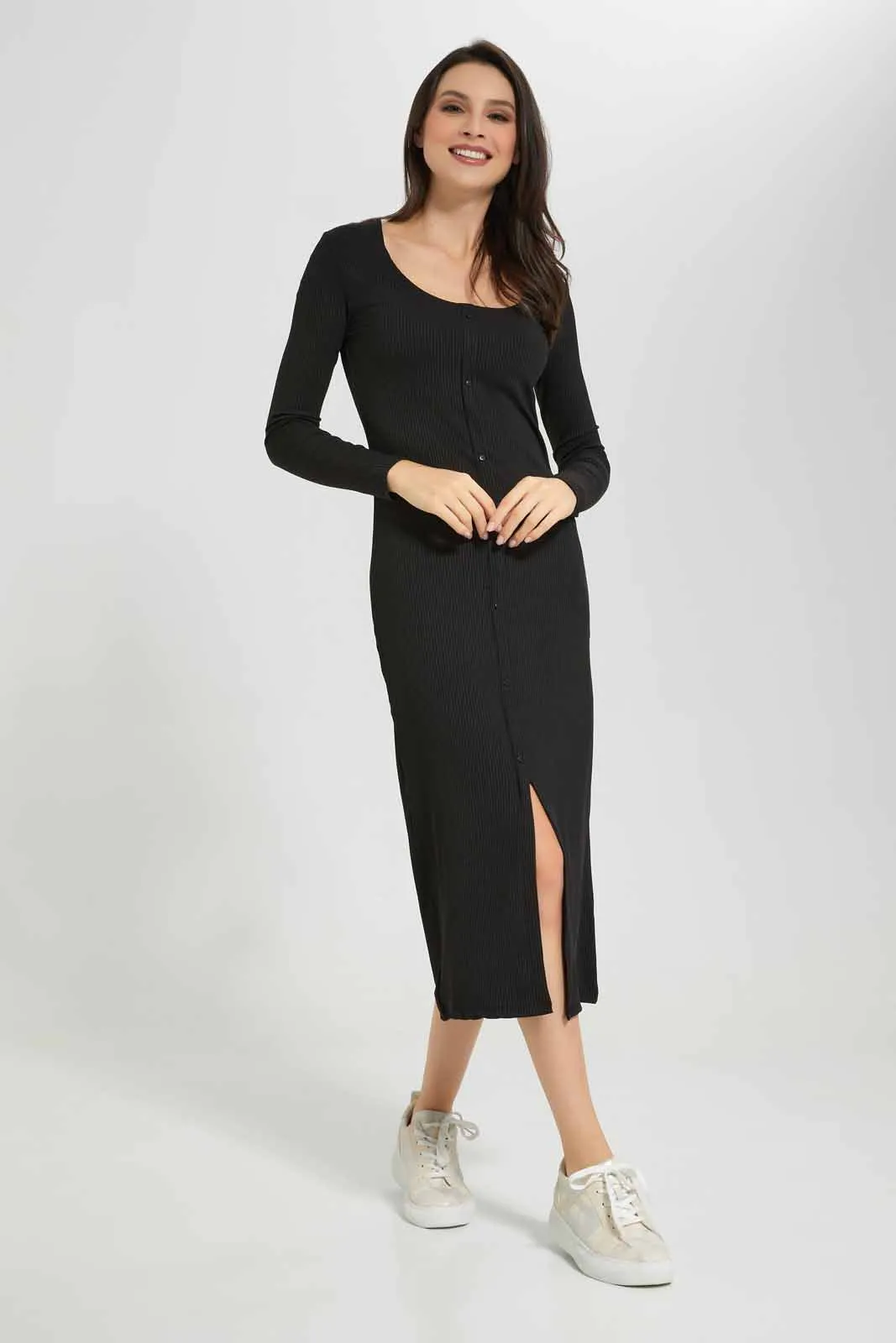 Black Knitted Dress sold by Redtag