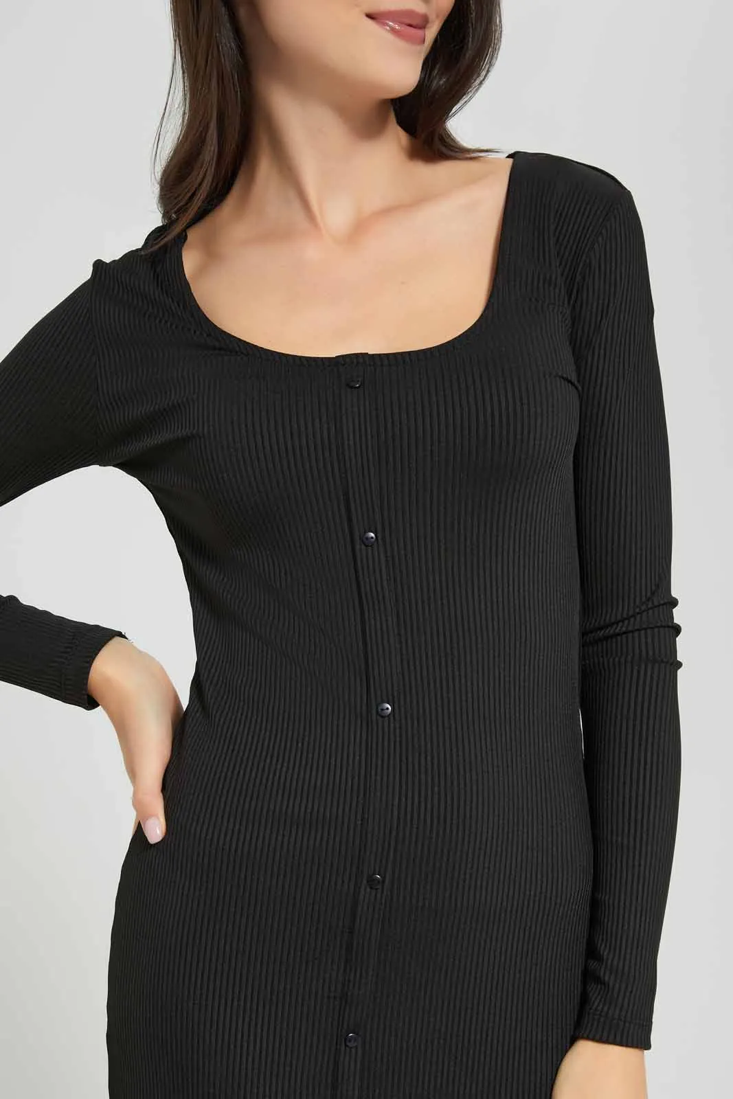 Black Knitted Dress sold by Redtag product image thumbnail 2