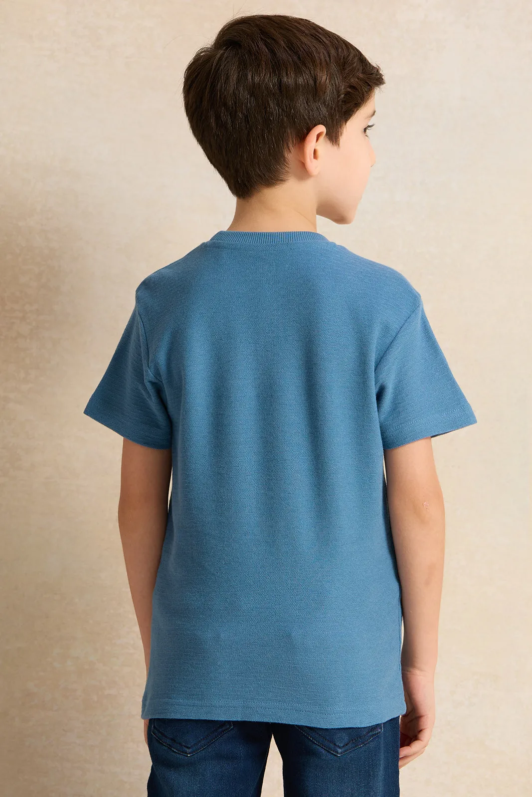 Boys Navy Hooded Sweatshirt sold by Redtag product image thumbnail 3