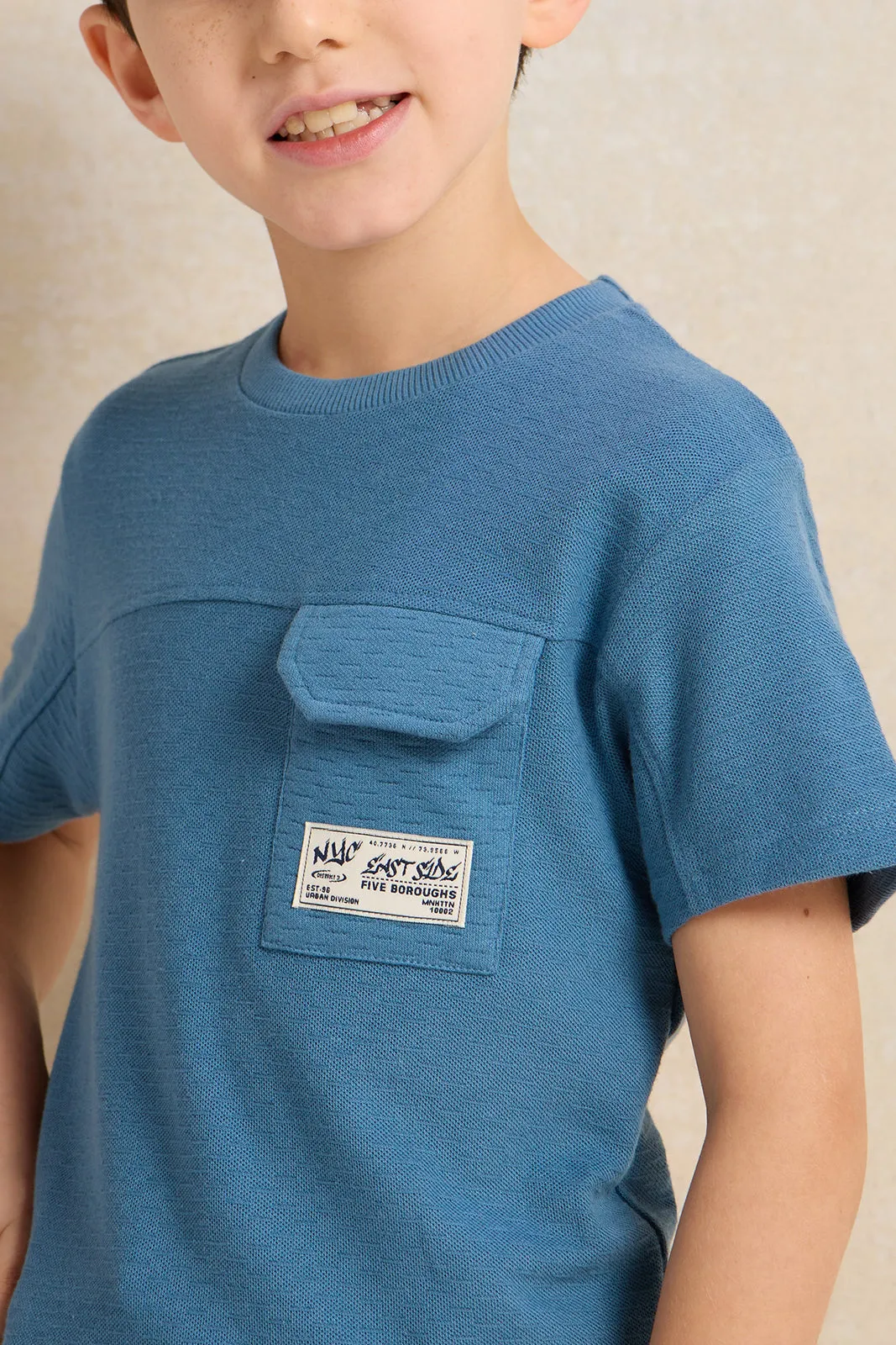 Boys Navy Hooded Sweatshirt sold by Redtag product image thumbnail 4