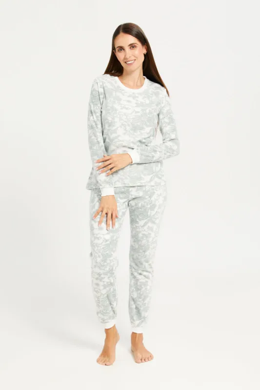 Women Ivory Printed Long Sleeve Pyjama Set (2 Piece) sold by Redtag