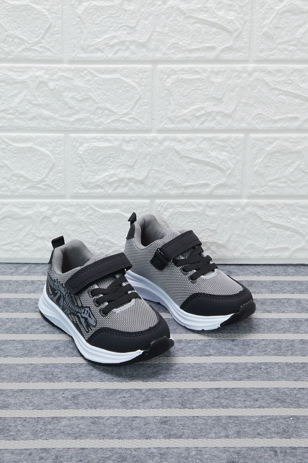 Black Dinosaur Mesh Trainer sold by Redtag product image thumbnail 2