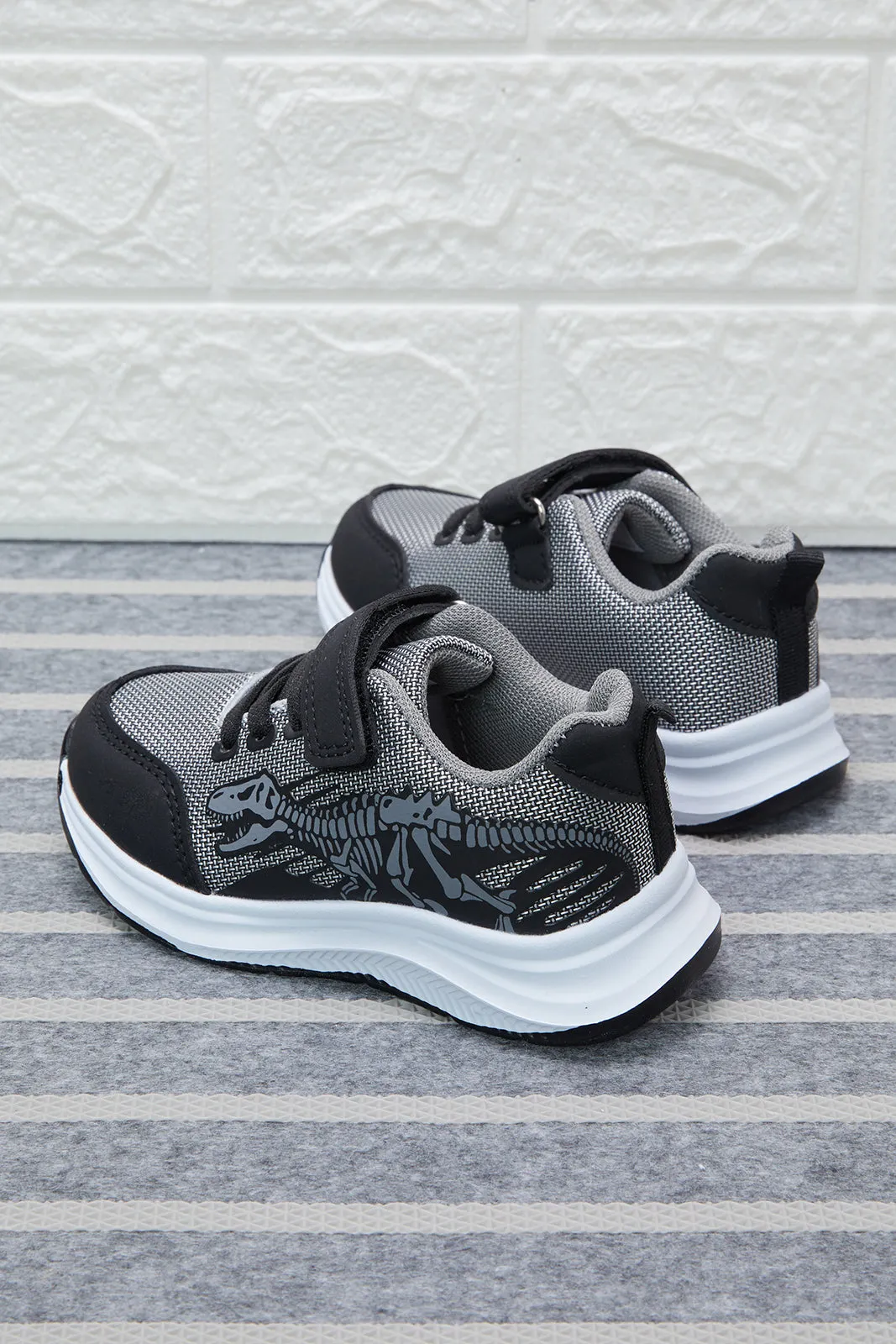 Black Dinosaur Mesh Trainer sold by Redtag product image thumbnail 4