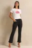 Women White Embellished Rib T-Shirt sold by Redtag