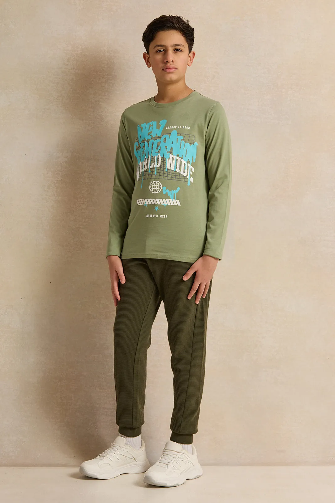 Senior Boys Green New Generation T-Shirt sold by Redtag product image thumbnail 2