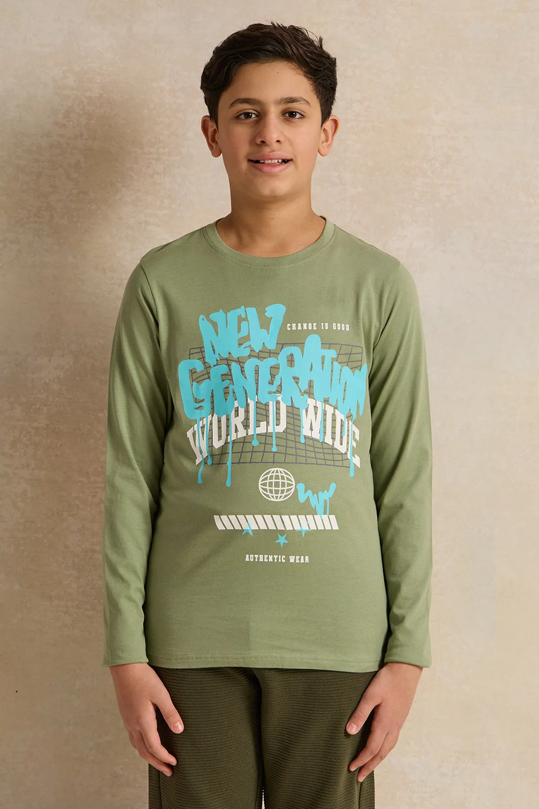 Senior Boys Green New Generation T-Shirt sold by Redtag