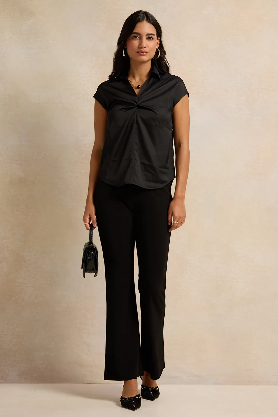 Neck Pearl Trim Detail Blouse:Beige sold by Redtag product image thumbnail 2