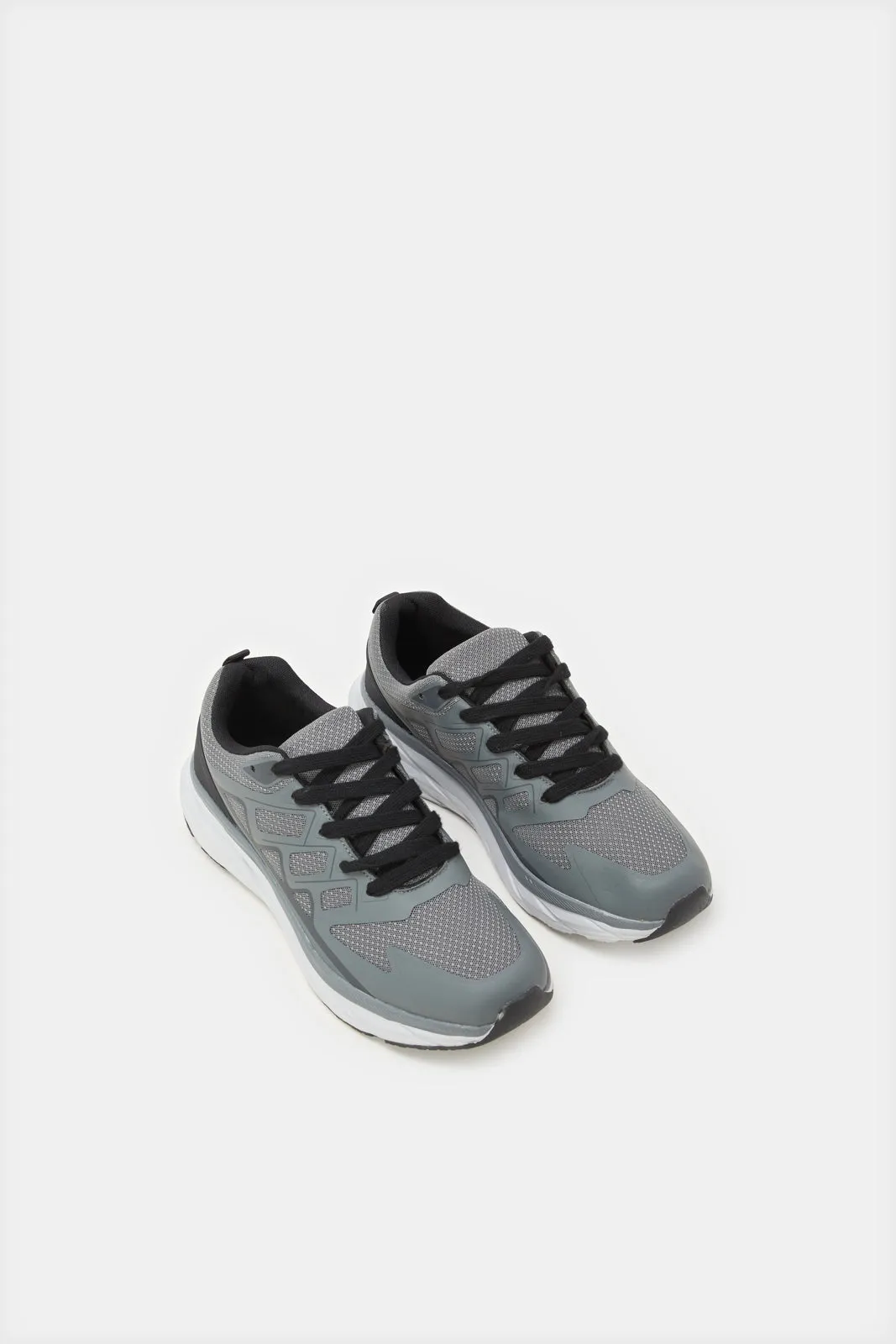 Men Charcoal Material Block Sneakers sold by Redtag product image thumbnail 2