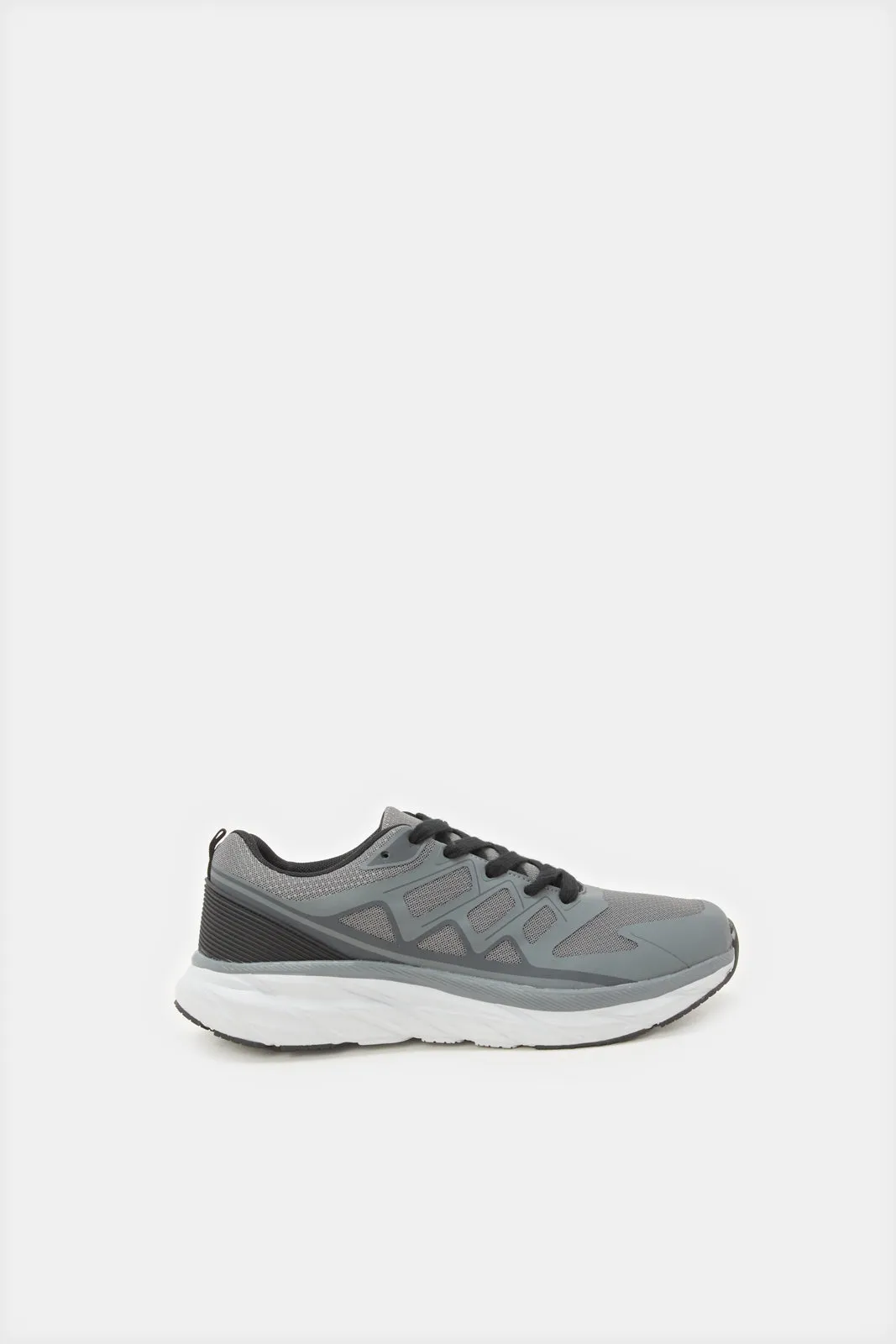 Men Charcoal Material Block Sneakers sold by Redtag