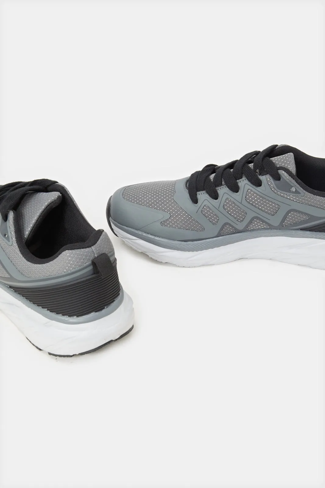 Men Charcoal Material Block Sneakers sold by Redtag product image thumbnail 3