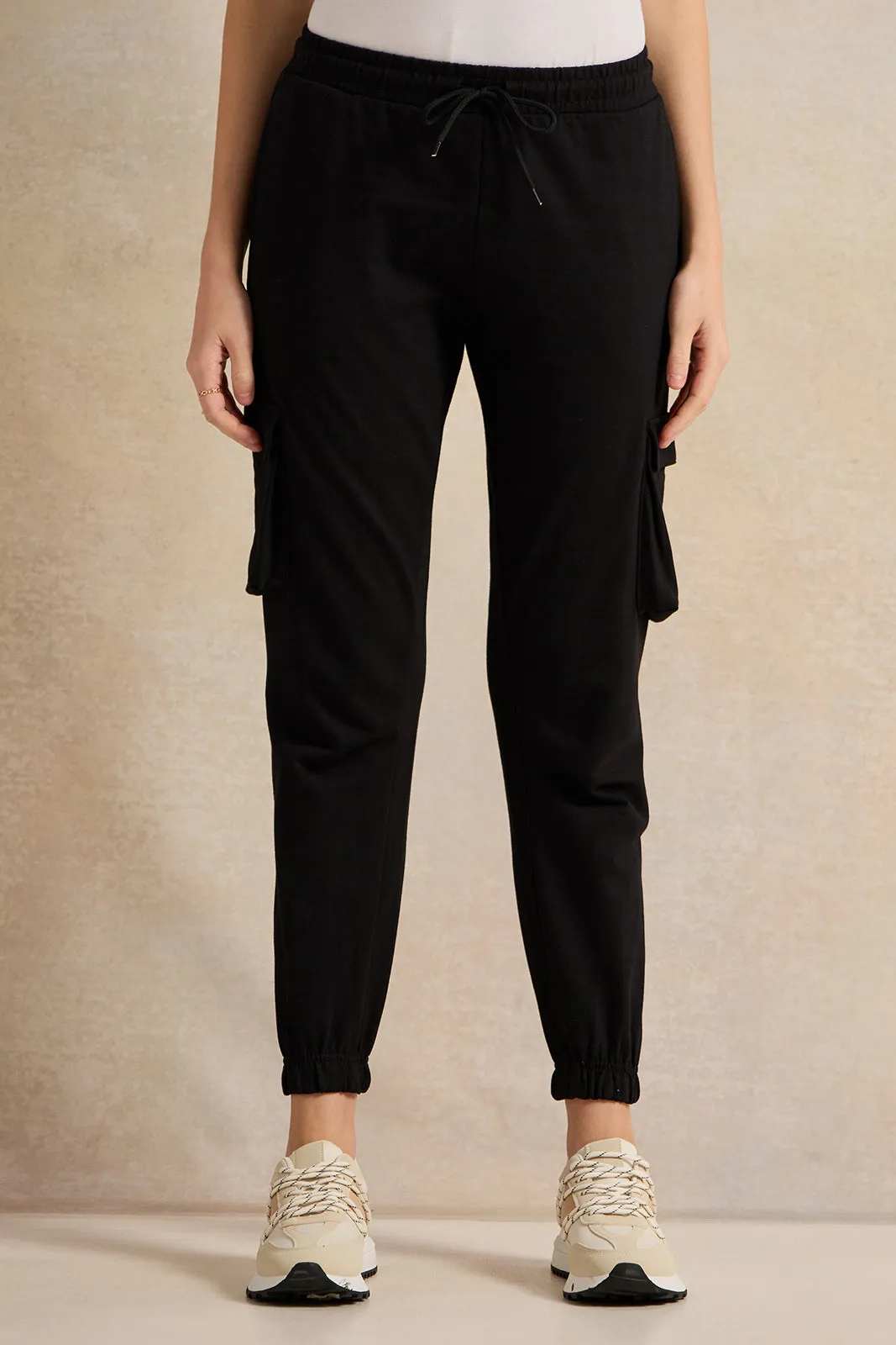 Women Black Active Cargo Pants sold by Redtag
