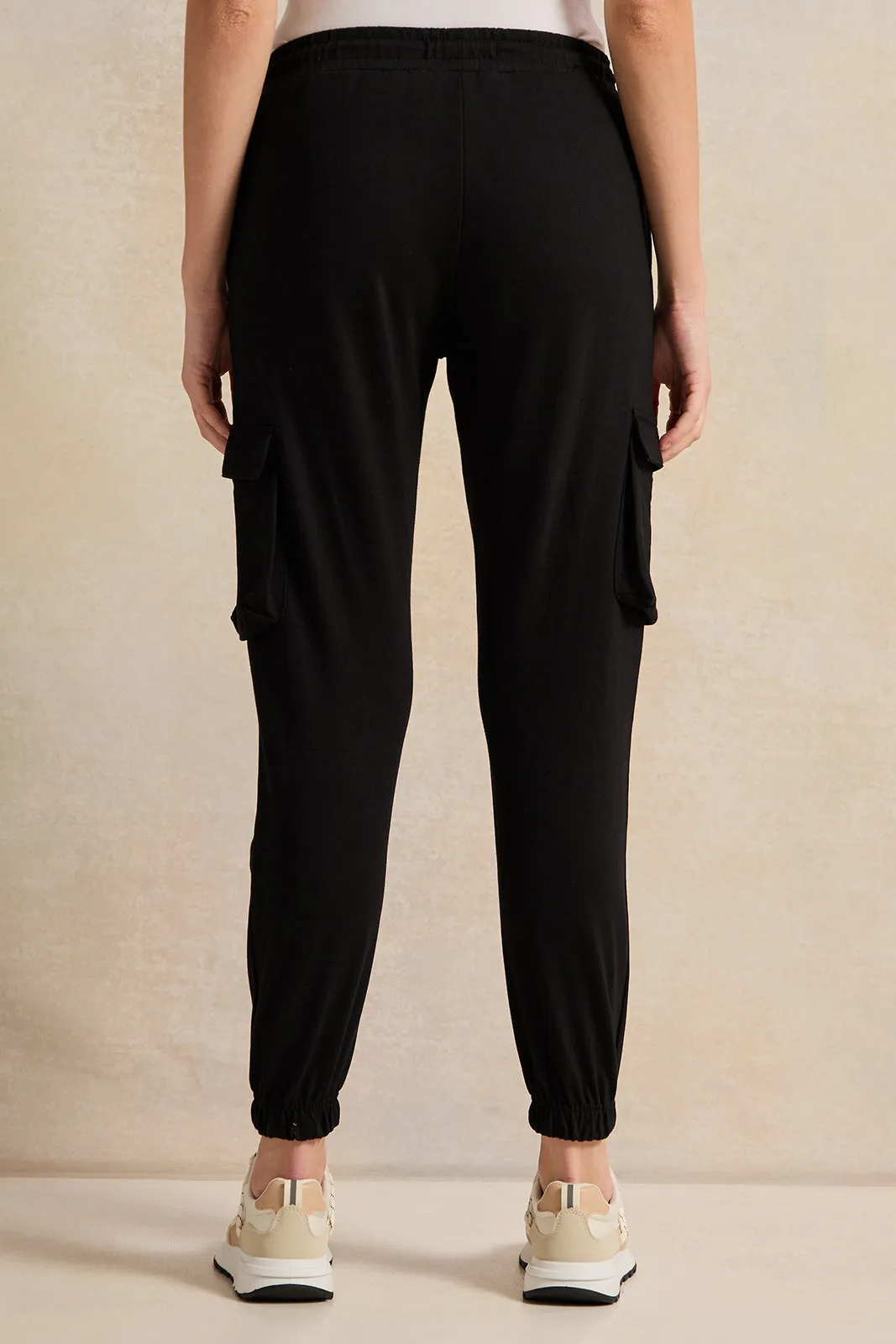 Women Black Active Cargo Pants sold by Redtag product image thumbnail 3