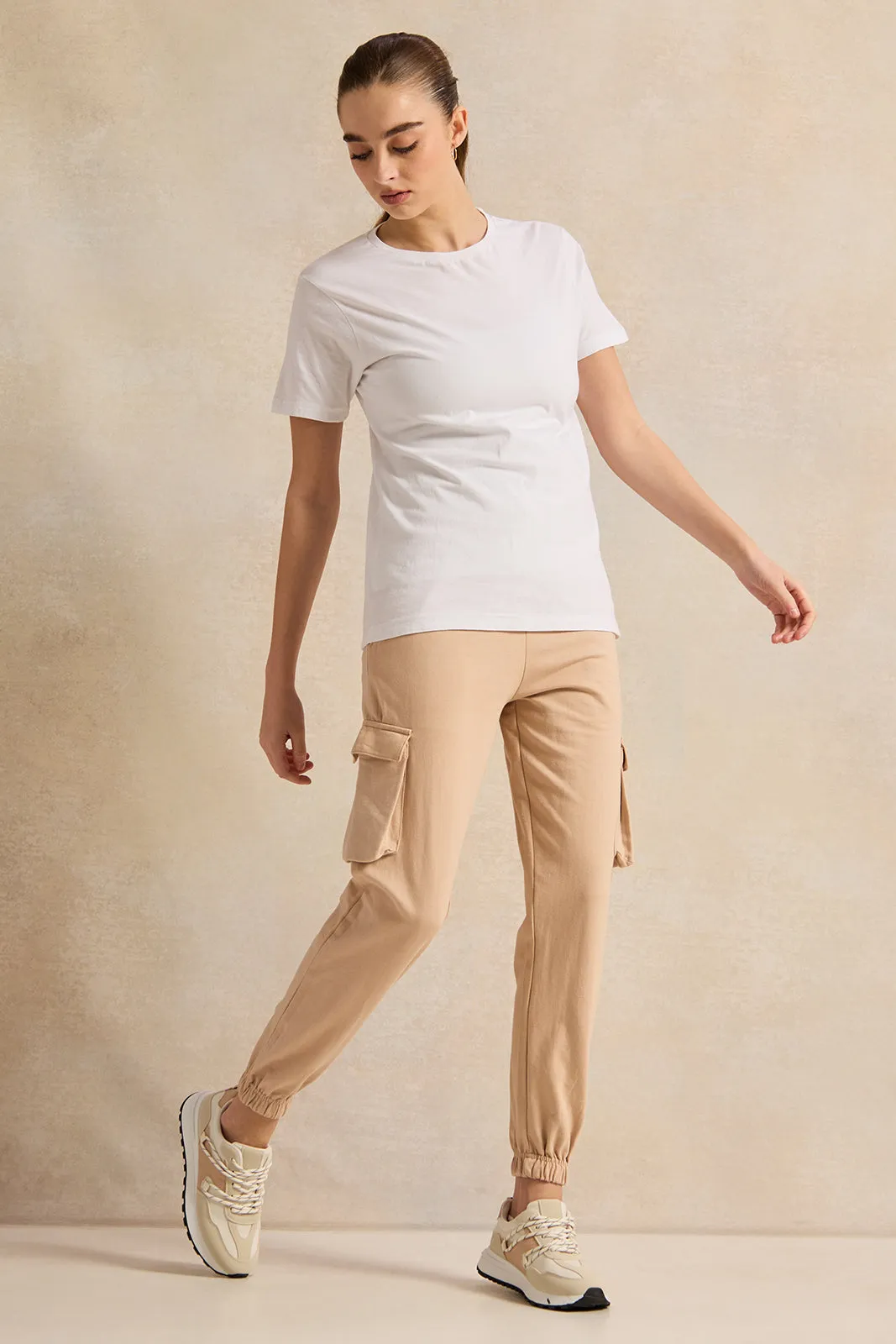 Women Beige Active Cargo Pant sold by Redtag product image thumbnail 2