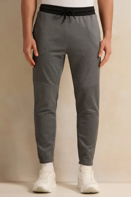 Men Grey Solid Active Pants sold by Redtag
