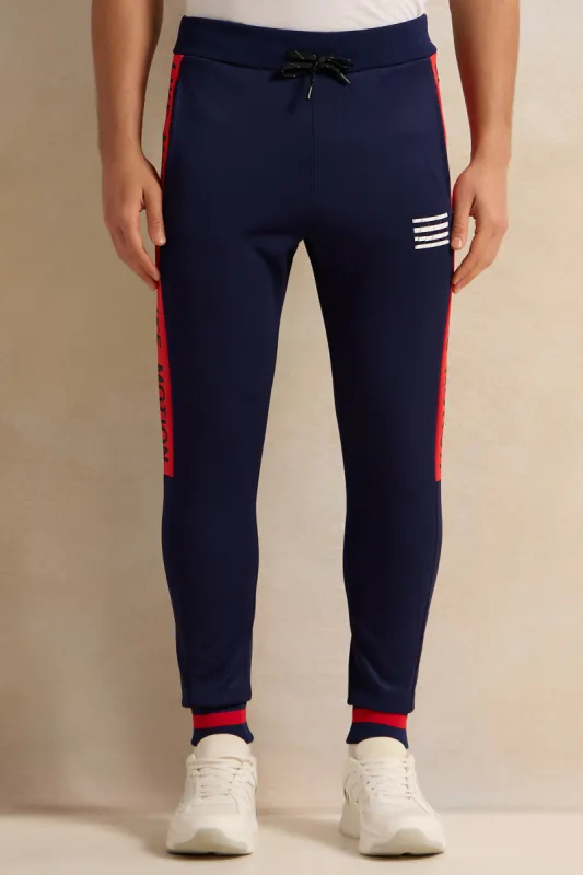 Men Navy Solid Active Pants sold by Redtag
