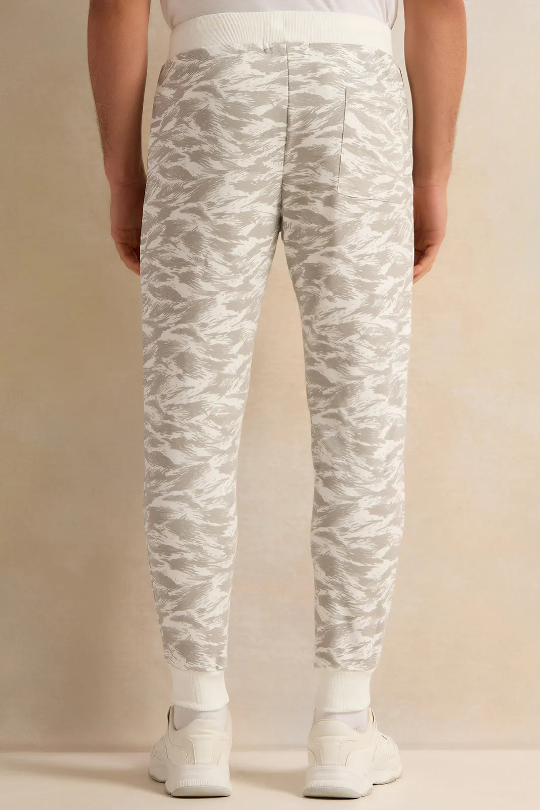 Men White Printed Active Track sold by Redtag product image thumbnail 3