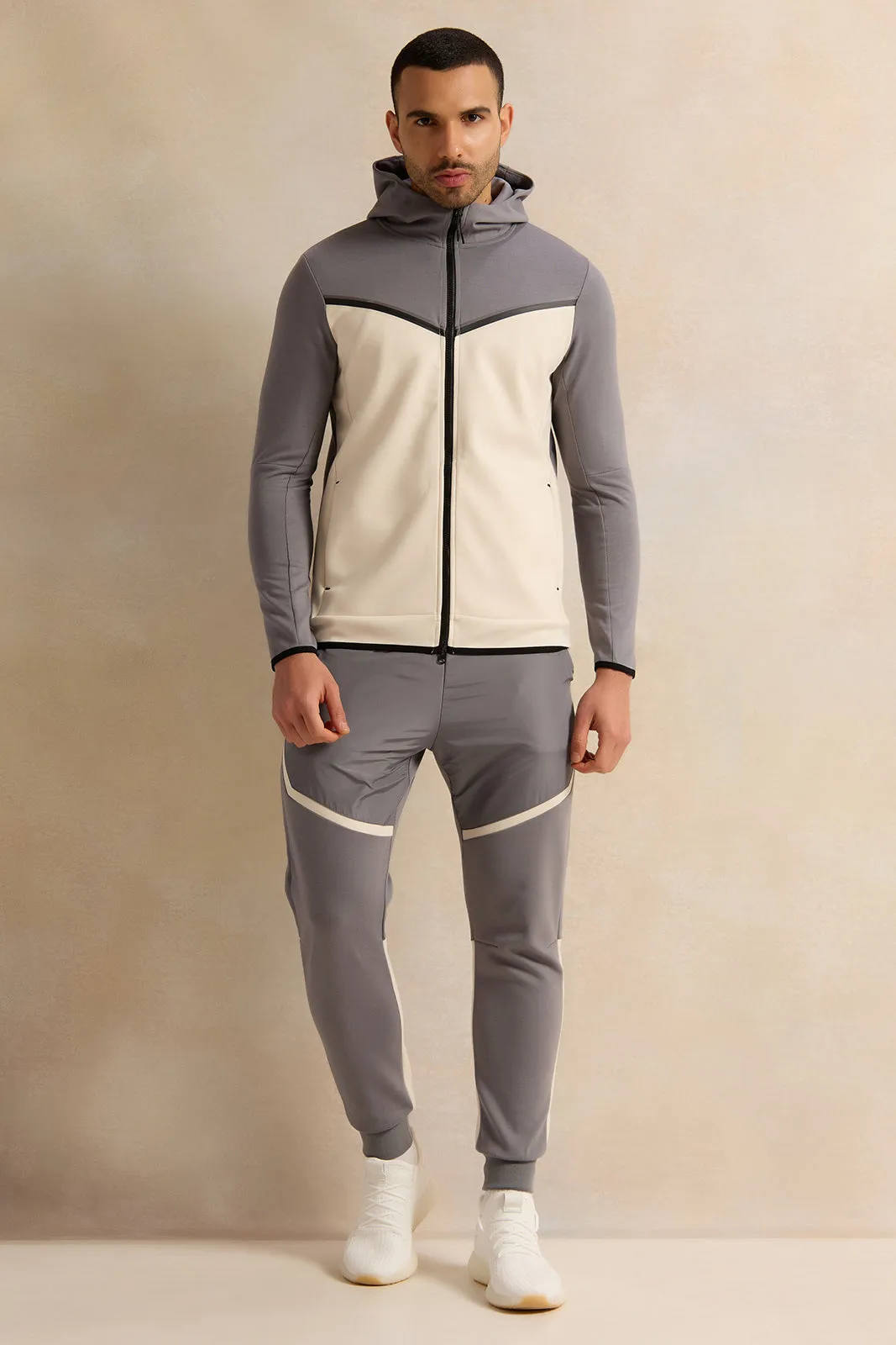 Men Grey Hooded Active Sweatshirt sold by Redtag product image thumbnail 2