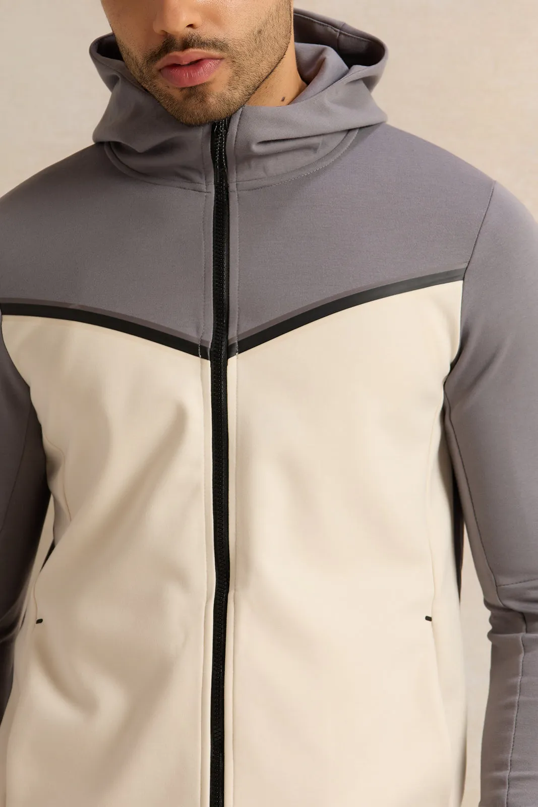 Men Grey Hooded Active Sweatshirt sold by Redtag product image thumbnail 4