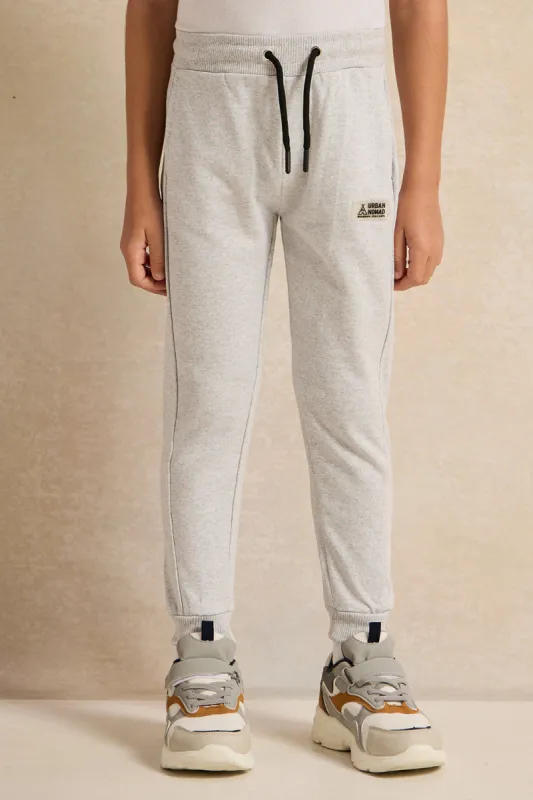 Boys Grey Printed Track Pants sold by Redtag