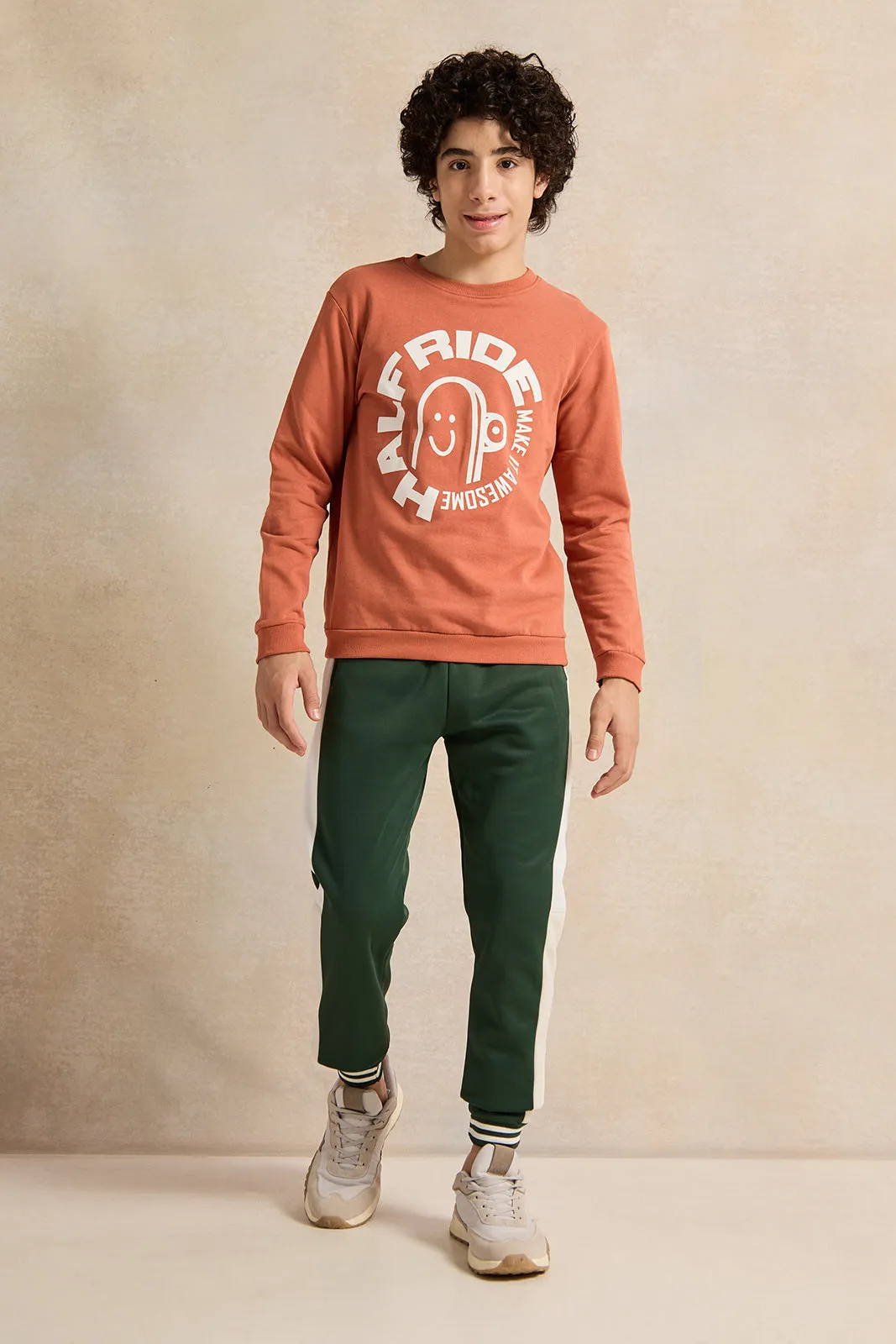 Senior Boys Orange Printed Sweatshirt sold by Redtag product image thumbnail 2