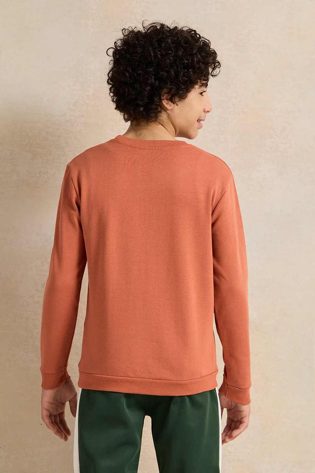 Senior Boys Orange Printed Sweatshirt sold by Redtag product image thumbnail 3