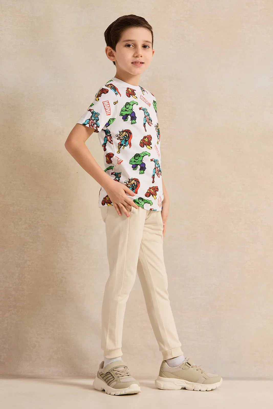 Boys Beige Printed Active Pants sold by Redtag product image thumbnail 2