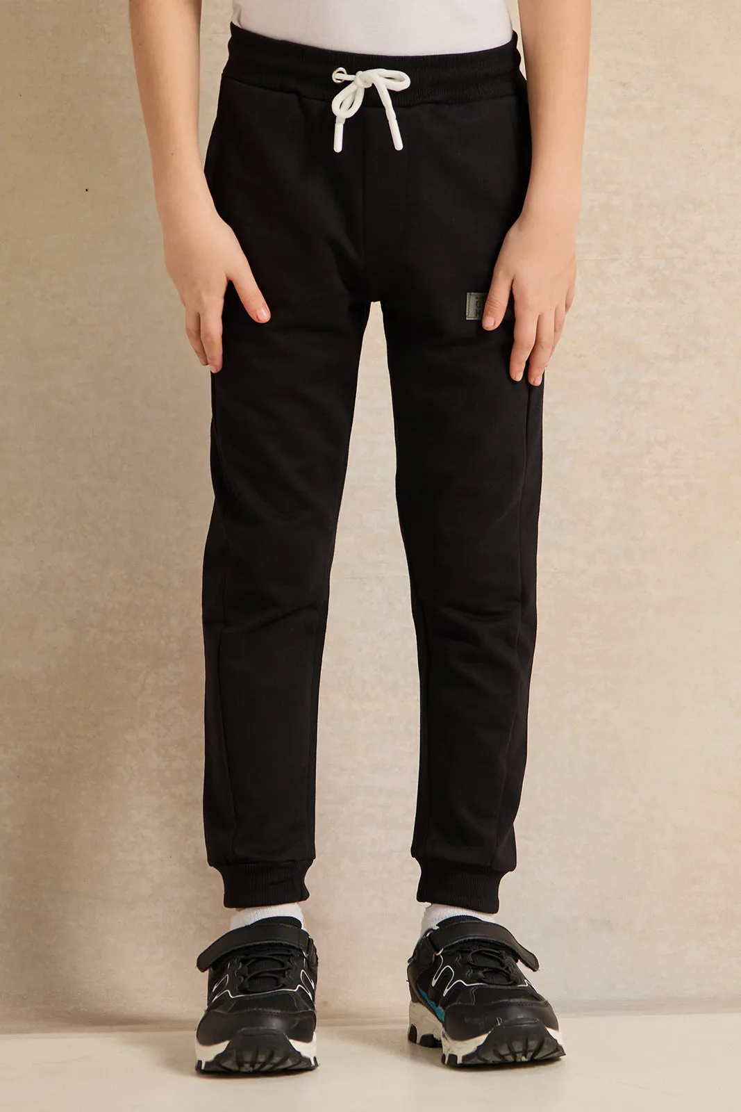 Boys Black Printed Active Pants sold by Redtag