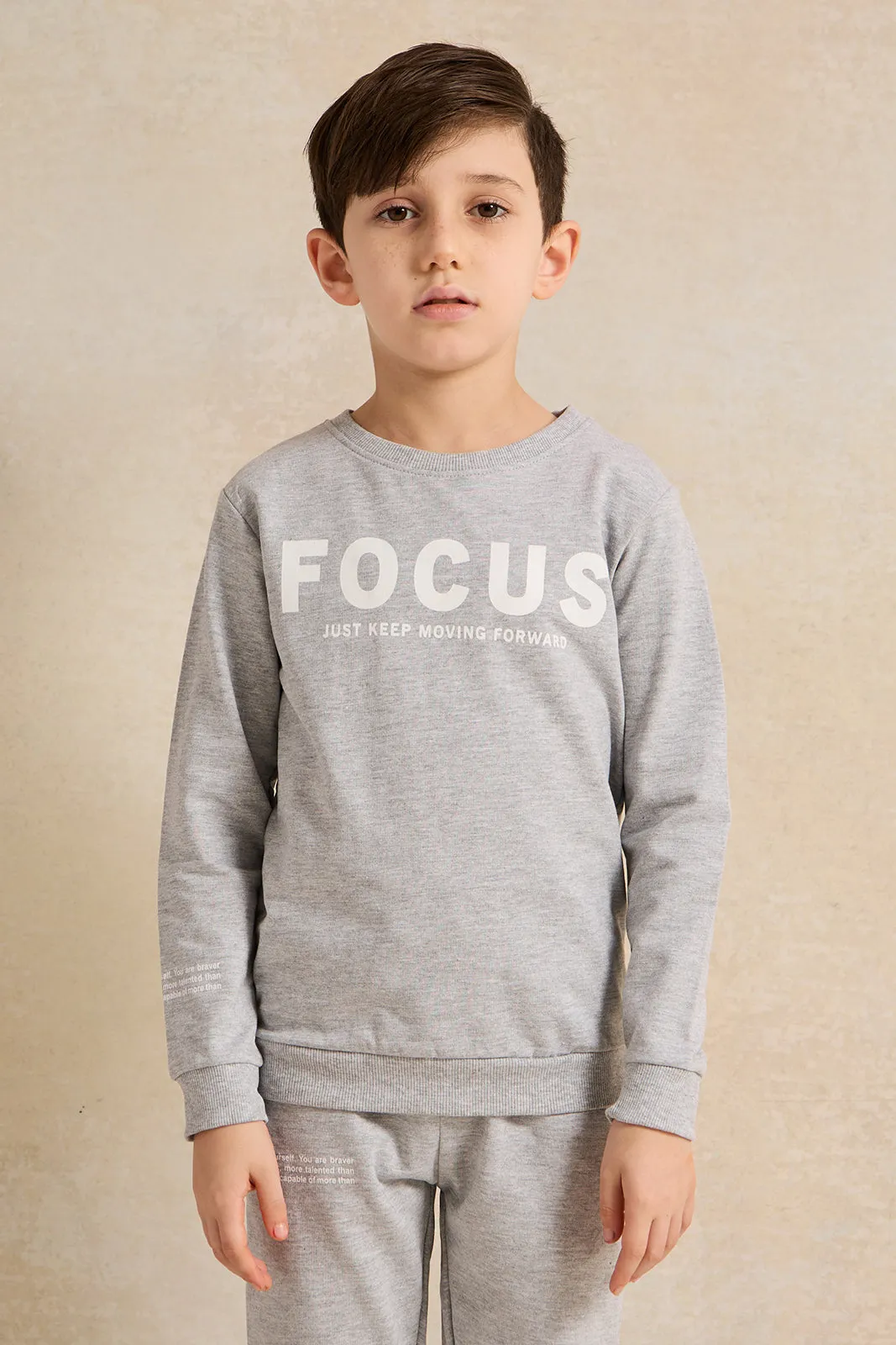 Boys Grey Printed Basic Jog Set (2 Piece) sold by Redtag product image thumbnail 2