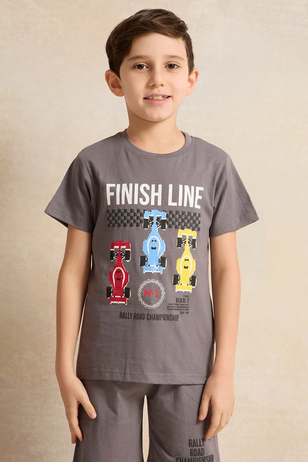 Boys Grey Printed Pyjama Set (2 Piece) sold by Redtag product image thumbnail 2