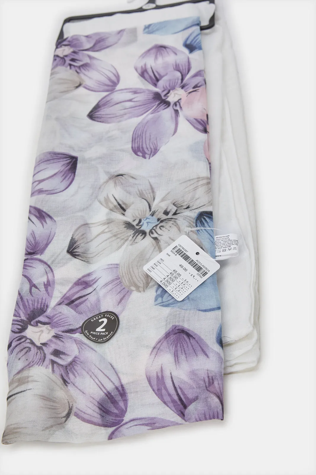 Women Grey Solid And Printed Scarf Set (Pack of 2) sold by Redtag product image thumbnail 5