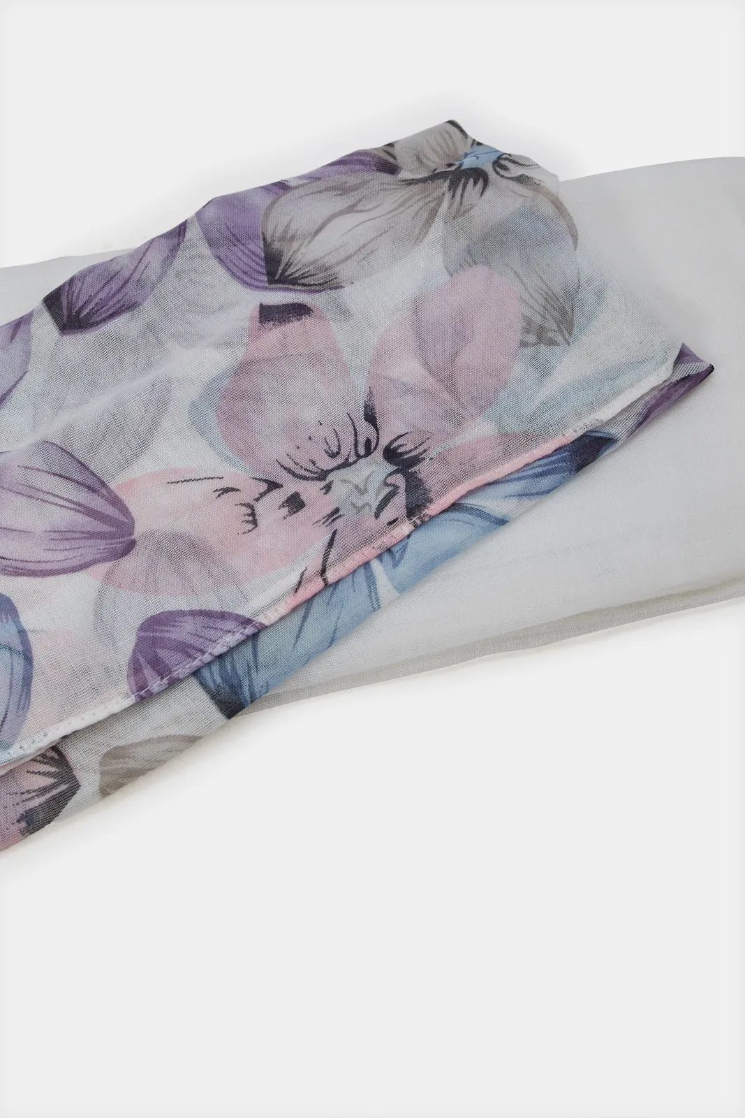 Women Grey Solid And Printed Scarf Set (Pack of 2) sold by Redtag product image thumbnail 4