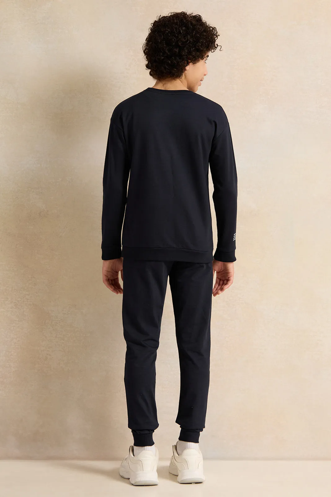 Senior Boys Black Printed Basic Jog Set (2 Piece) sold by Redtag product image thumbnail 4