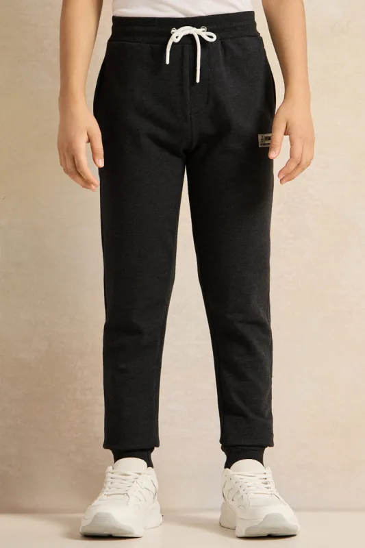Senior Boys Charcoal Basic Track Pants sold by Redtag