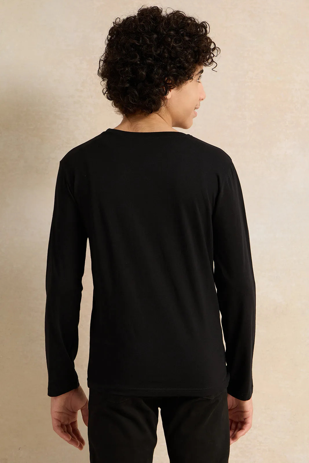 Senior Boys Black Printed T-shirt sold by Redtag product image thumbnail 3