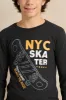Senior Boys Black Printed T-shirt sold by Redtag