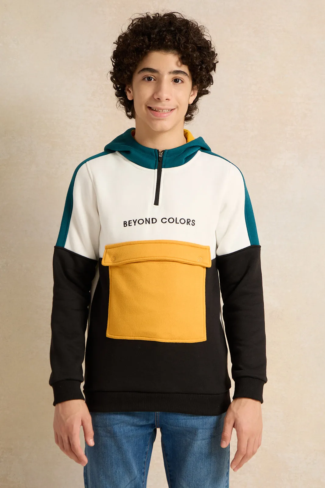 Senior Boys Assorted Hooded Colour Block Sweatshirt sold by Redtag