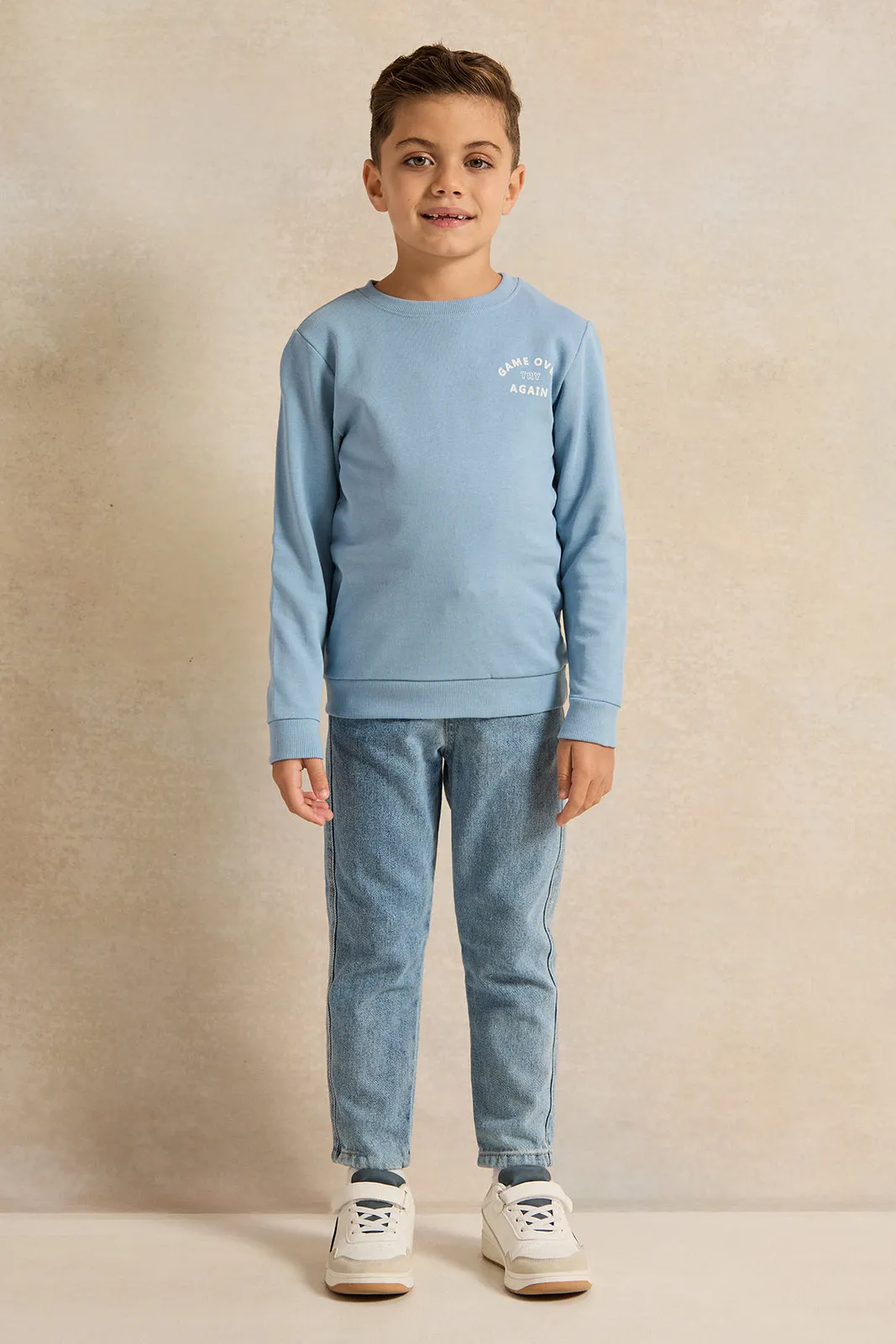 Boys Blue Printed Sweatshirt sold by Redtag product image thumbnail 2