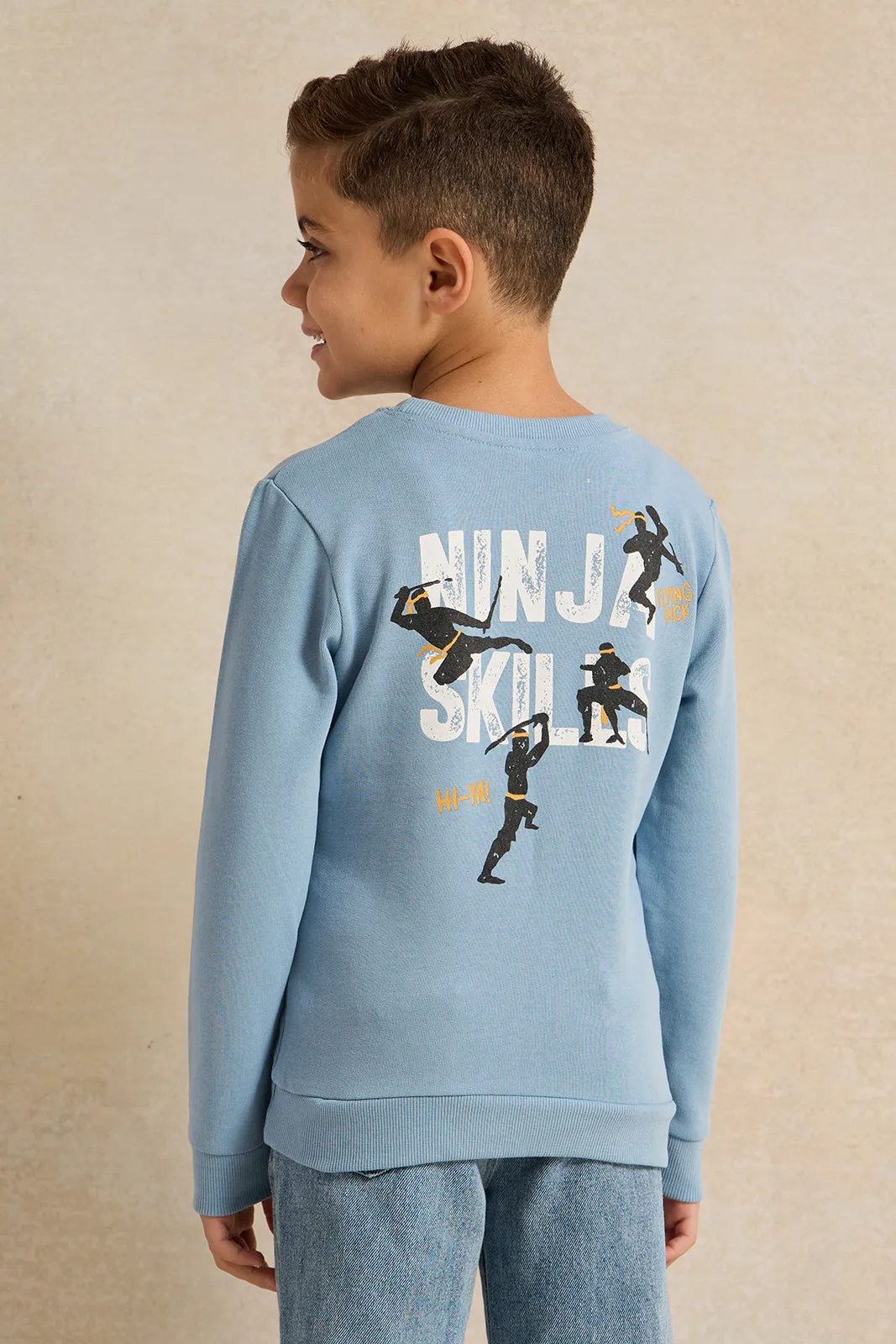 Boys Blue Printed Sweatshirt sold by Redtag product image thumbnail 3