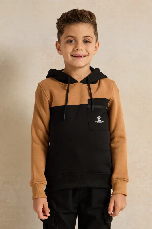 Boys Black Hooded Sweatshirt sold by Redtag