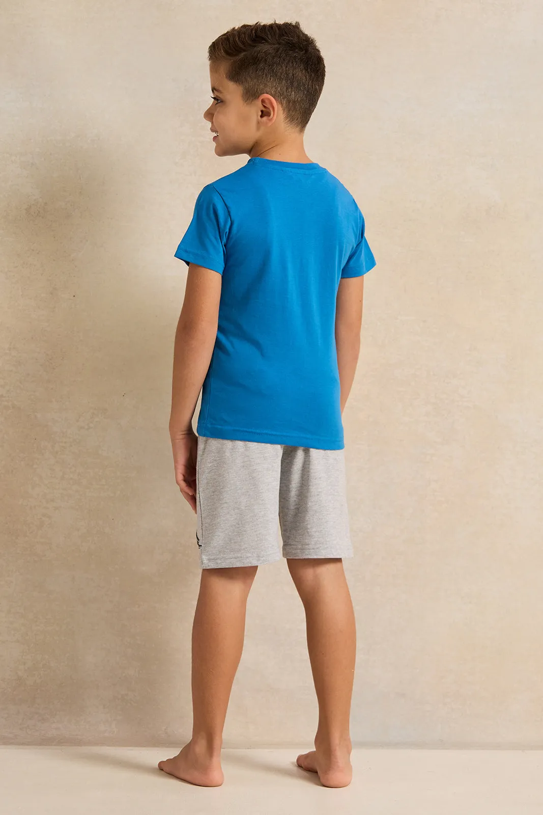 Boys Blue And Grey Printed Night Wear Set (2 Piece) sold by Redtag product image thumbnail 4